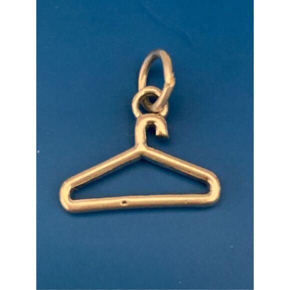 Clothes Hanger Sterling Silver Jewelry Charm #hang up - Picture 3 of 3